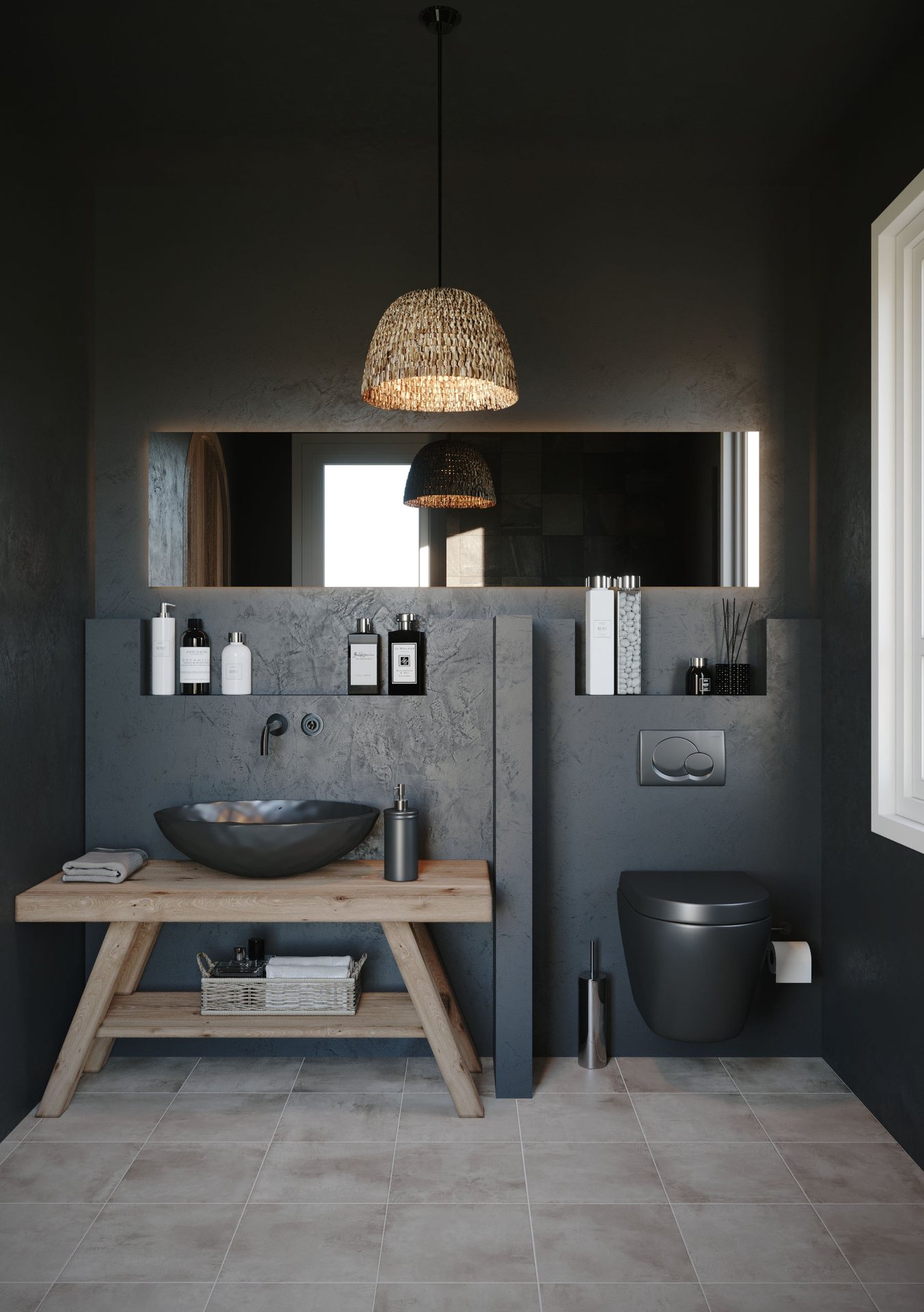 Bodrum Otel Süiti Lüks Banyo - Resort Otel Süiti Ebeveyn Banyo Render
